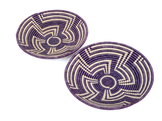 Pair Of Two Hand-woven Baskets