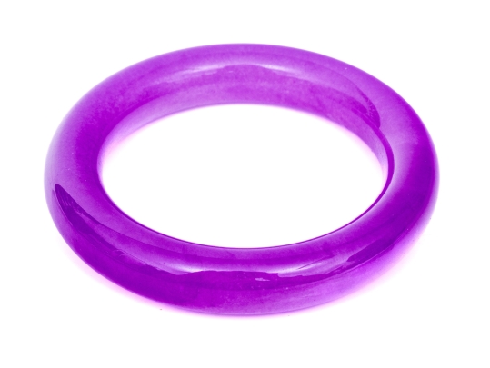 Purple Jade Small Diameter Slip On Bangle Bracelet, See Conditions