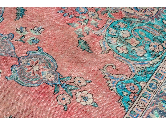 HAND KNOTTED WOOL PERSIAN OVER DYE CARPET, 9-7