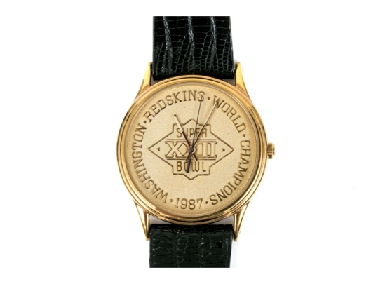 Washington Redskins Super Bowl XXII Commemorative Watch, Marked Tiffany & Co.