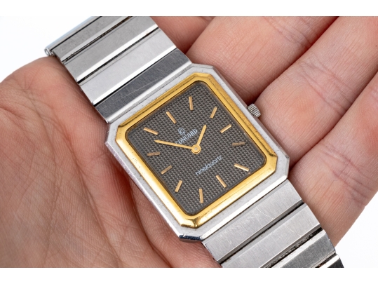 Concord Steel And Gold Vintage Mariner Nine Quartz Tank Watch, On Bracelet