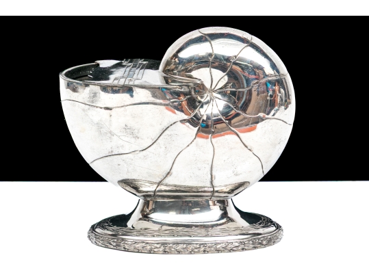 Antique English Victorian Silverplate Nautilus Spoon Warmer