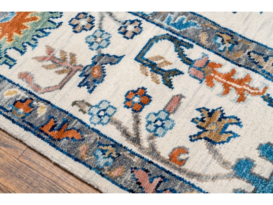 Soft Hand Knotted Wool Turkish Knot Room Size Carpet, 12' X 9', New