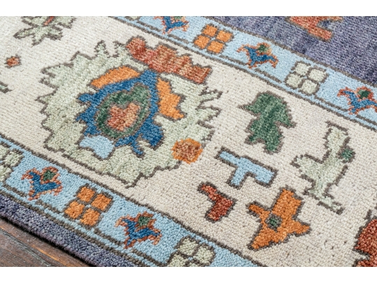 HAND KNOTTED INDIAN OUSHAK ROOM SIZE CARPET - 11' 10