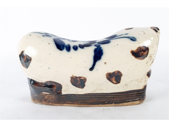 Chinese Porcelain Cat Pillow, Early 1900s