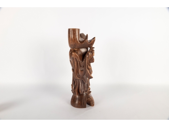 Antique Chinese Carved Wood Scholar Figure