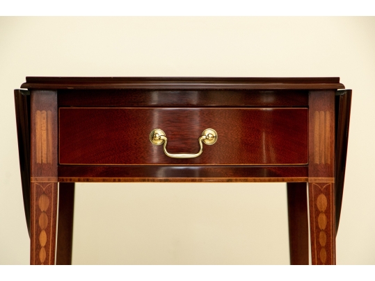 Pair Kindel Winterthur Collection Mahogany Inlaid Pembroke Tables