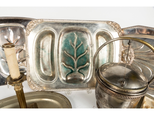 Collection Of Silver Plate And Brass Items