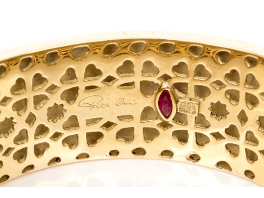 Roberto Coin 18k Yellow Gold Magnificent Ultra Wide Giraffe Patterned Bangle Bracelet