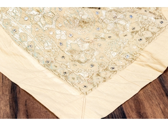 Fabulous Embroidered And Embellished Table Cloth