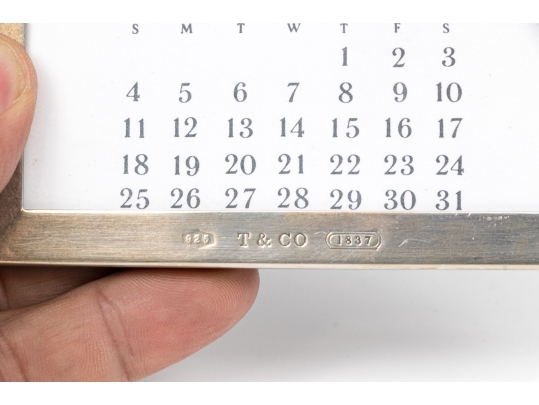 Tiffany & Co. Sterling Silver Framed Perpetual Desk Calendar