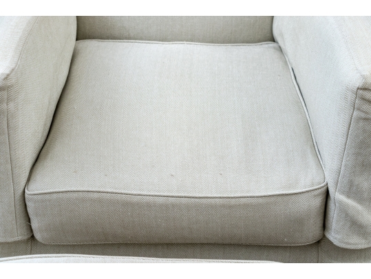 Custom Upholstered Club Chair With Ottoman