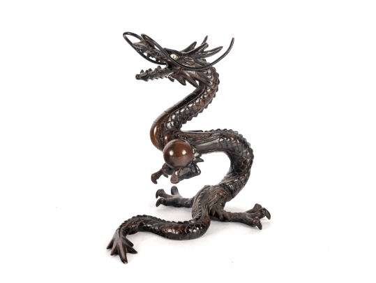 Chinese Bronze Dragon Sculpture