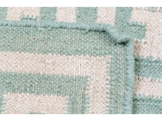 Hand Woven Wool Geometric Greek Key Carpet, 7'-11