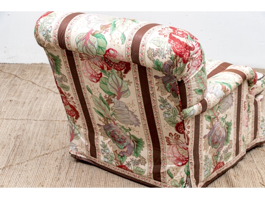 Custom Upholstered Club Chair With Ottoman