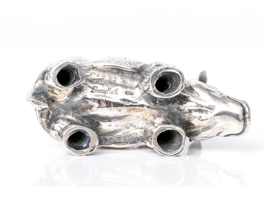 Buccellati Sterling Silver Miniature Captivating Standing Rhino, Retail $630