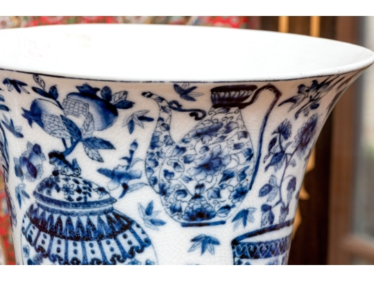 Pair Of Chinese Porcelain Vases With Jar And Vessel Decoration
