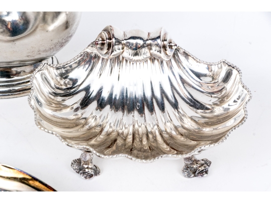 Collection Of Four Shell Form Silverplate Table Wares