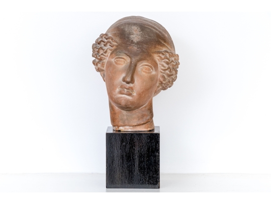 Neoclassical Terracotta Head On Stand