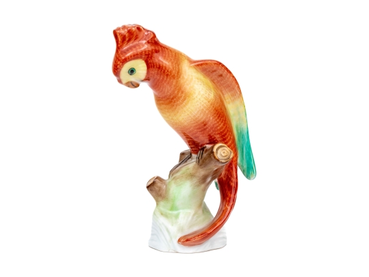 Herend Hungary Hand-Painted Porcelain Cockatoo Figure, 5009