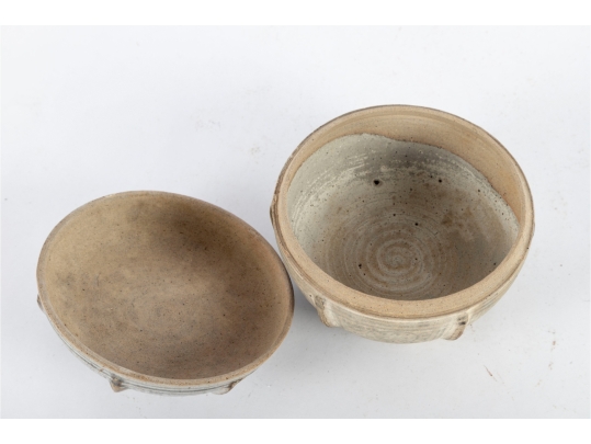 Small Antique Southeast Asian Glazed Pottery Covered Jar