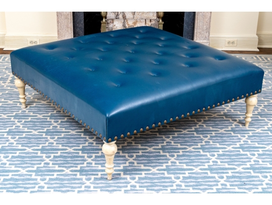 Oversized Leather Upholstered Ottoman
