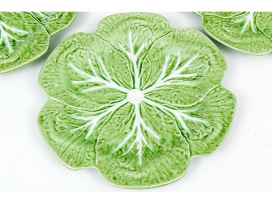 Set Of Twelve Portuguese Naturalistic Cabbage Plates
