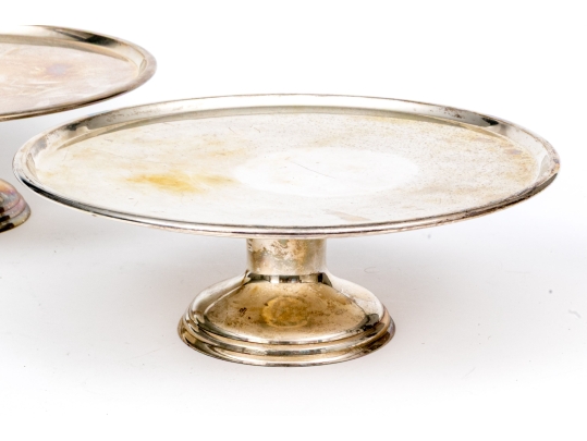 Pair Of Silver Plated Footed Cake Trays
