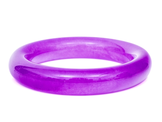 Purple Jade Small Diameter Slip On Bangle Bracelet, See Conditions