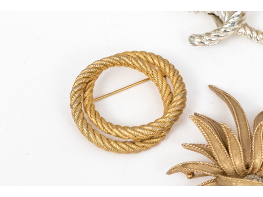 Collection Of Fashion And Limoge Brooches, Necklace And Two Jewelry Boxes