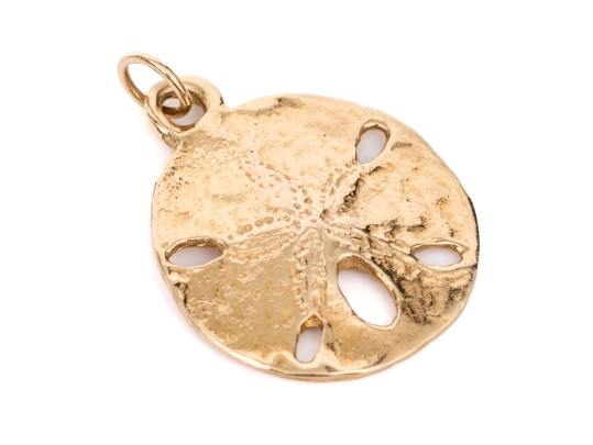 14k Yellow Gold Charming Sand Dollar Motif Pendant
