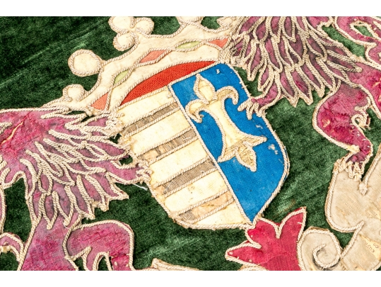 Pair Of Accent Pillows With Heraldic Motifs