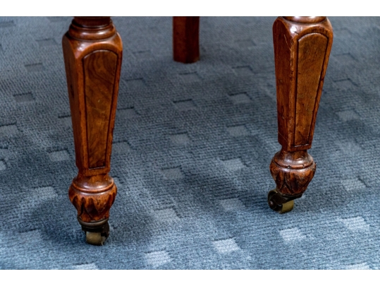 Pair Of Renaissance Revival Custom Upholstered Walnut Accent Chairs