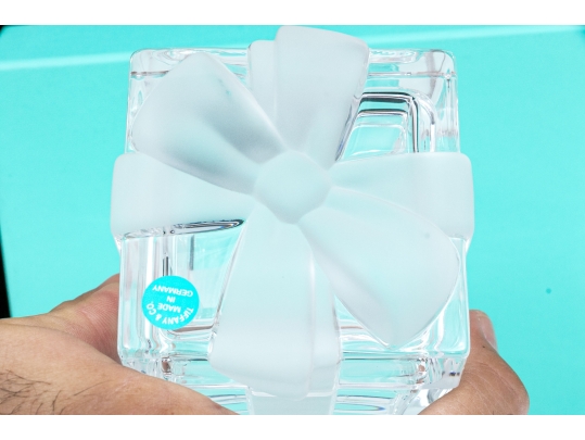 Tiffany & Co. Crystal Box With Bow And A Tiffany Box 
