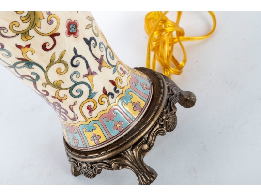 Hand-Painted Floral Porcelain Table Lamp