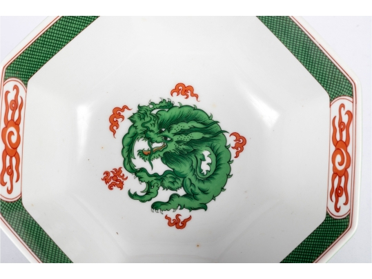 Fitz And Floyd “Dragon Crest” Octagonal Porcelain Bowl