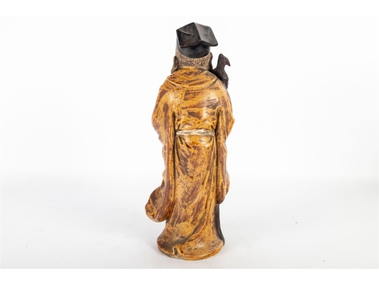 Chinese Sancai-Glazed Ceramic Scholar Figure