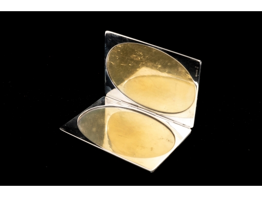 Cartier Handsome Sterling Silver Hinged Diminutive Double Frame