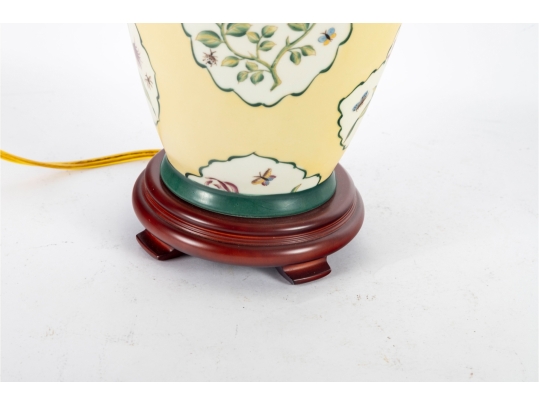 Decorative Porcelain Table Lamp With Floral Motif