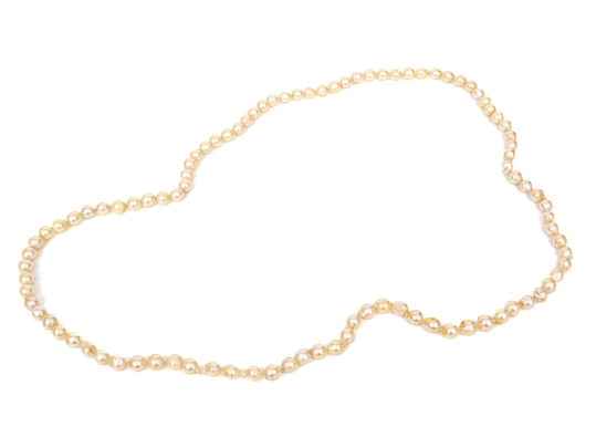 Vintage Opera Length Endless Strand Of Baroque Cultured Pearls