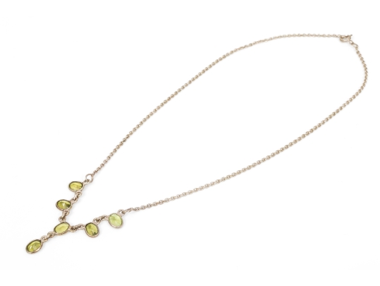 Sterling Silver Striking Bezel Set Peridot Necklace