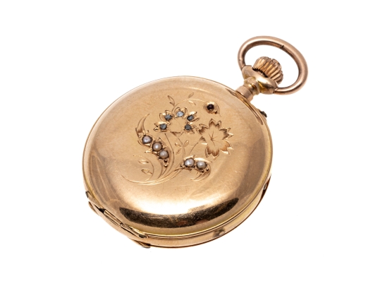 14K Small Vintage Floral Pocketwatch