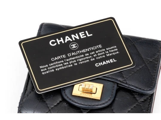 Chanel Matelasse Black Leather Wallet, With Box