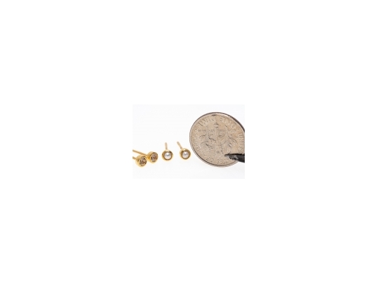 Three Pairs Of Petite Sterling Vermeil Stud Earrings 