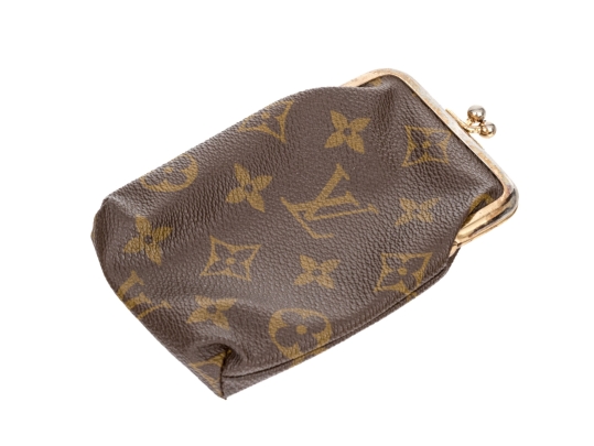 Louis Vuitton Vintage Coated Canvas Logo Kisslock Change Purse