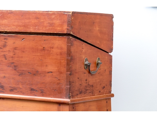 Antique Hinged Lap Desk Affixed On Stand