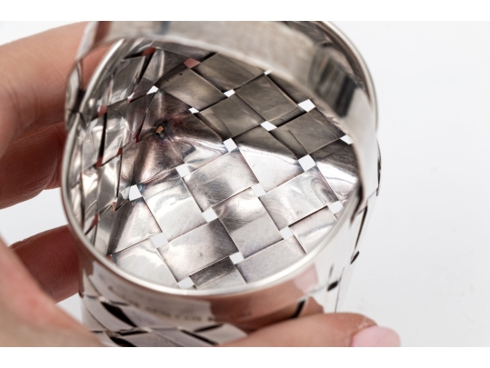 Cartier Hand- Made Sterling Silver Small Basket    1.585 Ozt. 