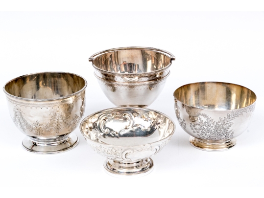 Collection Of Four Silver Plated Footed Bowls