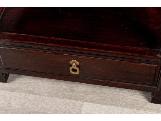 Mid-20th Century Chinese Hardwood Side Table With Shelf