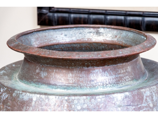 Oversized Solid Copper Jardiniere